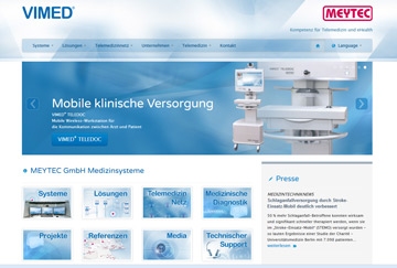 MEYTEC Medizinsysteme updates homepage www.vimed.de